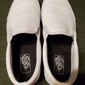 Vans leather slip on sneakers